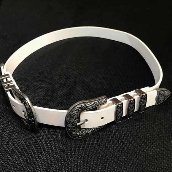 New Western white belt with style XS/S main image 5